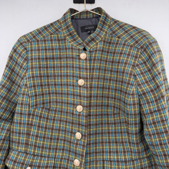 Talbots Women’s Plus Shetland Officer Apple Plaid Wool Blend Winter Size 16 - Picture 3 of 12
